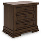 Taffenbrook - Medium Brown - Three Drawer Night Stand - Forward Furniture