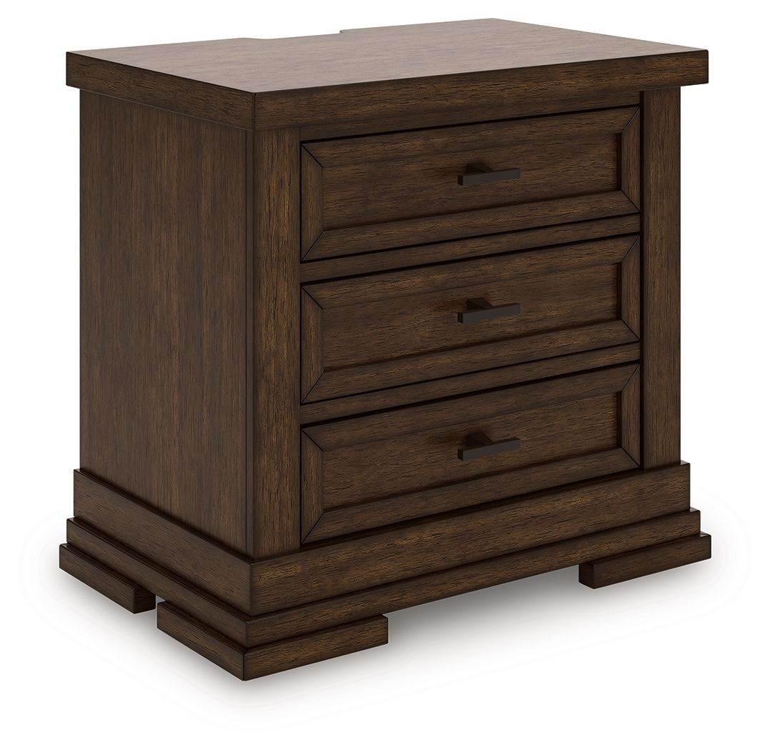 Taffenbrook - Medium Brown - Three Drawer Night Stand - Forward Furniture