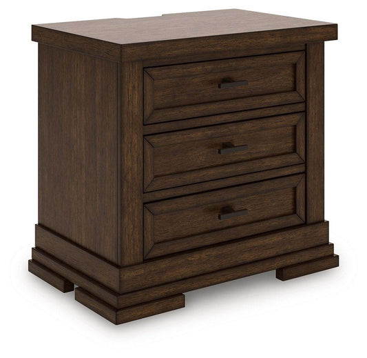 Taffenbrook - Medium Brown - Three Drawer Night Stand - Forward Furniture