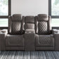 Hyllmont - Gray - Pwr Rec Loveseat/Con/Adj Hdrst