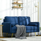 56" Loveseat Sofa for Bedroom Upholstered 2 Seater Couch with Back Cushions and Pillows, Blue