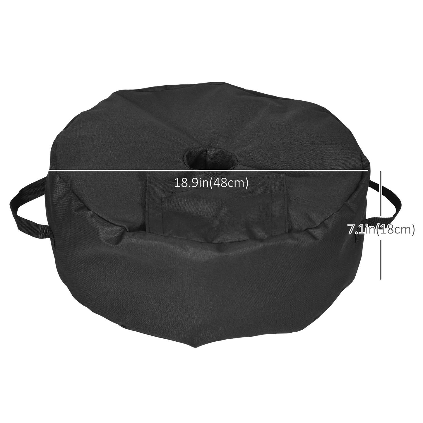 19" Round Patio Umbrella Base Weight Sand Bag Weather Resistant Garden Parasol Weight Base Stand Holder Weights w/ Scoop Up 88lbs Black