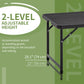 Foldable Patio Dining Table for 4, Height Adjustable Outdoor Table for Garden Lawn Backyard, Dark Grey