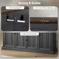 Farmhouse Sideboard with Charging Station and Thickened Top, 58" Buffet Cabinet with 2 Soft-Close Drawers, Black