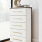 Kendanport - Five Drawer Chest - Brown / White