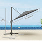 10' Offset Patio Umbrella Cantilever Umbrella with Aluminium Pole 360° Rotation and Tilt Adjustment, Grey