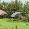 Galvanized Large Metal Chicken Coop Cage Walk-in Enclosure Poultry Hen Run House Playpen Rabbit Hutch with Cover for Outdoor Backyard