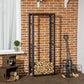 23.6" x 9.8" x 59.1" Firewood Rack Outdoor, Log Holder Fireplace Storage Rack with Handles and 220 lbs. Weight Capacity, Black