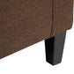 Storage Ottoman Bench, Linen Upholstered Bench with Tufted Design, Brown