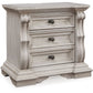 Bruchandi - Three Drawer Night Stand - Antique White