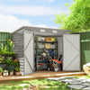8' x 4' Galvanized Tool Shed with Double Doors and Vents
