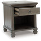 Lexorne - Gray - Rectangular End Table