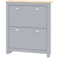 Entryway Shoe Cabinet with 2 Flip Drawers and Adjustable Shelves, 12 Pair Shoe Storage Organizer for Hallway, Grey