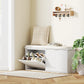 Entryway Bench with Padded Seat and Flip-Drawers, Holds up to 529lbs, Shoe Storage Bench for 10 Pairs of Shoes, White