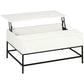 Lift Top Coffee Table with Hidden Storage - White