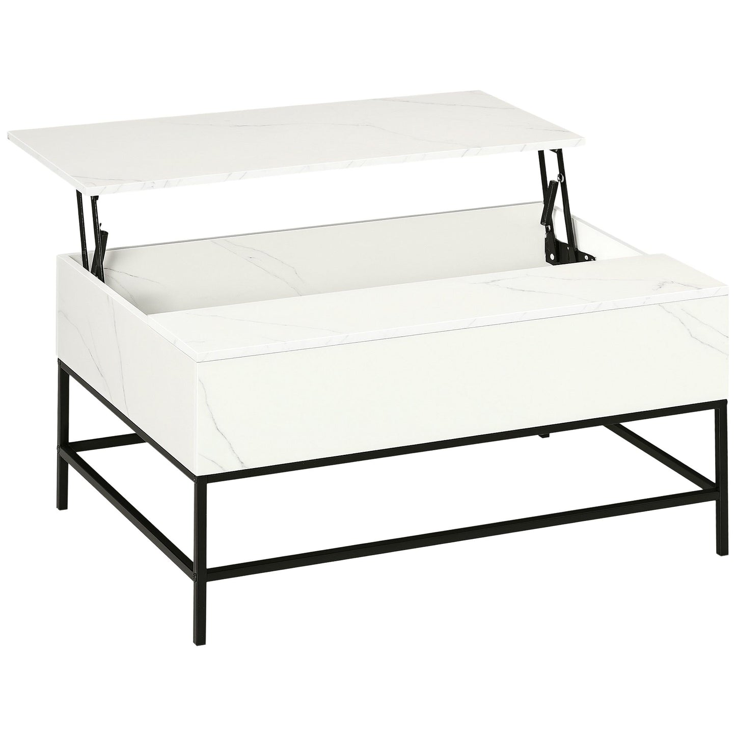 Lift Top Coffee Table with Hidden Storage - White