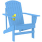 Classic Adirondack Chair, Muskoka Chairs, Garden Deck Chair with Cup Holder for Patio, Indoor, Backyard, Blue