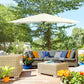 6.5x10ft Rectangle Aluminum Tilt Patio Umbrella, Garden Market Parasol, Outdoor Sunshade Canopy with Crank, Cream White