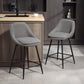 Set of 2 26" Swivel Barstools with Armrests - Dark Grey