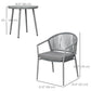3-Piece Rattan Bistro Set, Garden Seating Group with 2 Armchairs and Coffee Table, Balcony Furniture Set, Grey
