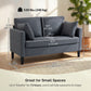 55" Linen Loveseat Sofa with Pillows - Dark Grey