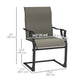 C Spring Motion Patio Chairs Set of 2 with Curved High Backrest, Armrest, All Weather Breathable Fabric, Metal Frame