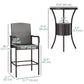 3 Pieces Patio Bar Set, Rattan Bistro Table and Chairs, Outdoor Conversation Furniture Set with Ice Bucket, Dark Brown