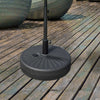 48 lb Heavy Duty Patio Umbrella Base, Water Filled Market Umbrella Stand with Steel Pole for Outdoor, Backyard, Black