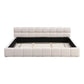 King-Size Chenille Upholstered Bed with Checkerboard Headboard, Durable Bed Frame for Homes and Families, 88'' L x 82.5'' W x 24.5'' H, Beige