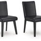 Jettaya - Black - Dining Upholstered Side Chair (Set of 2)