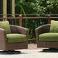 Horizon Hall - Swivel Lounge With Cushion - Brown / Green