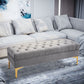 End of Bed Bench, Upholstered Bench, Entryway Shoe Bench with Button Tufted for Living Room, Bedroom, Grey