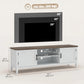 65" TV Stand with 2 Cabinets - White and Brown