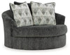 Biddeford - Oversized Swivel Accent Chair - Shadow