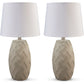 Tamner - Taupe - Poly Table Lamp (Set of 2)