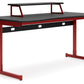 Lynxtyn - Red / Black - Home Office Desk With Raised Monitor Stand