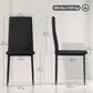 High Back Dining Chairs, Modern Upholstered Linen Fabric Accent Chairs with Metal Legs for Kitchen, Set of 6, Black