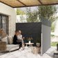 Retractable Double Side Awning, 79"x236" Patio Privacy Screen, UV Resistant, Waterproof Wind Screen, Charcoal Grey