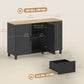 Buffet Cabinet with Soft-Close Doors and 3 Drawers - Black