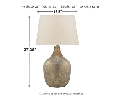 Mari - Gray / Gold Finish - Glass Table Lamp - Forward Furniture
