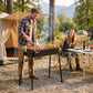 Portable BBQ Grill, Charcoal Grill with Side Seasoning Baskets, Hooks and Nets for Outdoor, Picnic, Camping, Black