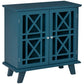 Fretwork Door Storage Cabinet Sideboard - Blue