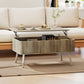 Lift Top Coffee Table with Storage and Pine Legs - Oak