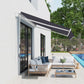 11' x 10' Retractable Awning Fabric Replacement Outdoor Sunshade Canopy Awning Cover, UV Protection, Grey