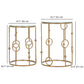 Round Coffee Tables Set of 2, Gold Nesting Side End Tables with Tempered Glass Top, Steel Frame for Living Room