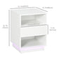 LED Nightstand, Bedside Table with LED Lights, Drawer, 2 Shelves, Remote, Side Table for Living Room, Bedroom