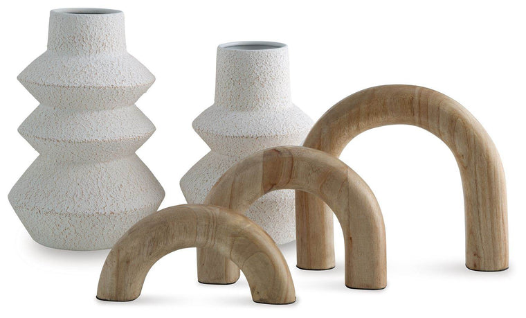 Maddwarth - White / Natural Brown - Accessory Set (Set of 5) - Forward Furniture
