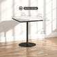Dining Table for 4, Modern Kitchen Table with Marble Effect Tabletop and Round Base, White