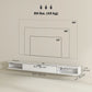 71" Floating TV Stand for TVs up to 75 Inch, Wall Mounted Media Console with Flip Drawer and 2 Open Shelves, White
