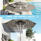 9.3' Grey Market Umbrella with Solar LED Lights & Tilt Crank